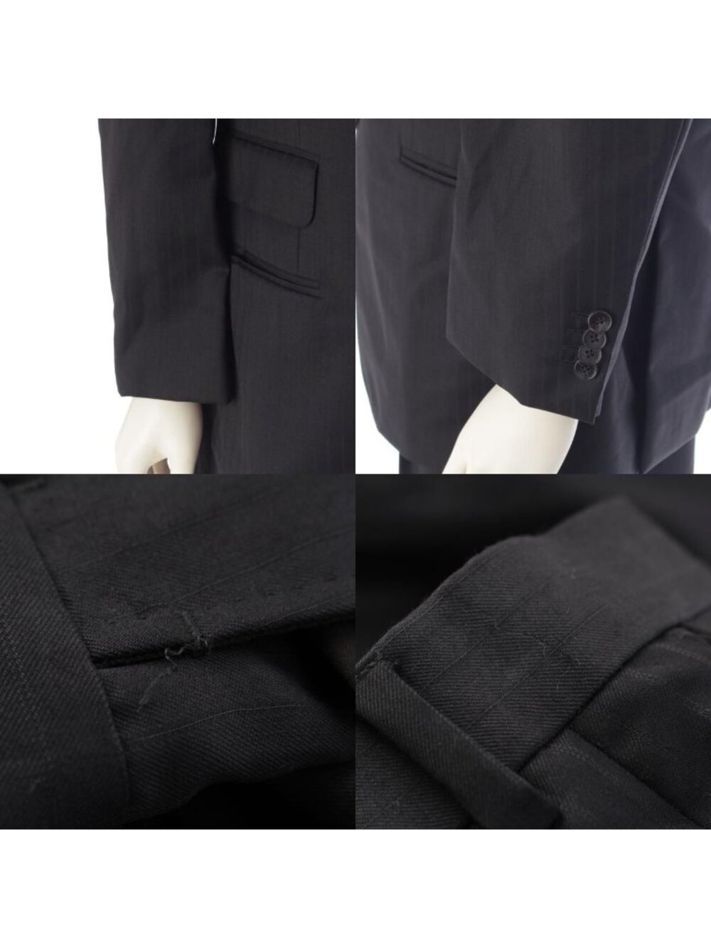 Gucci Era Collection Wool Set Suit Pinstripe Black 52 - Picture 8 of 10
